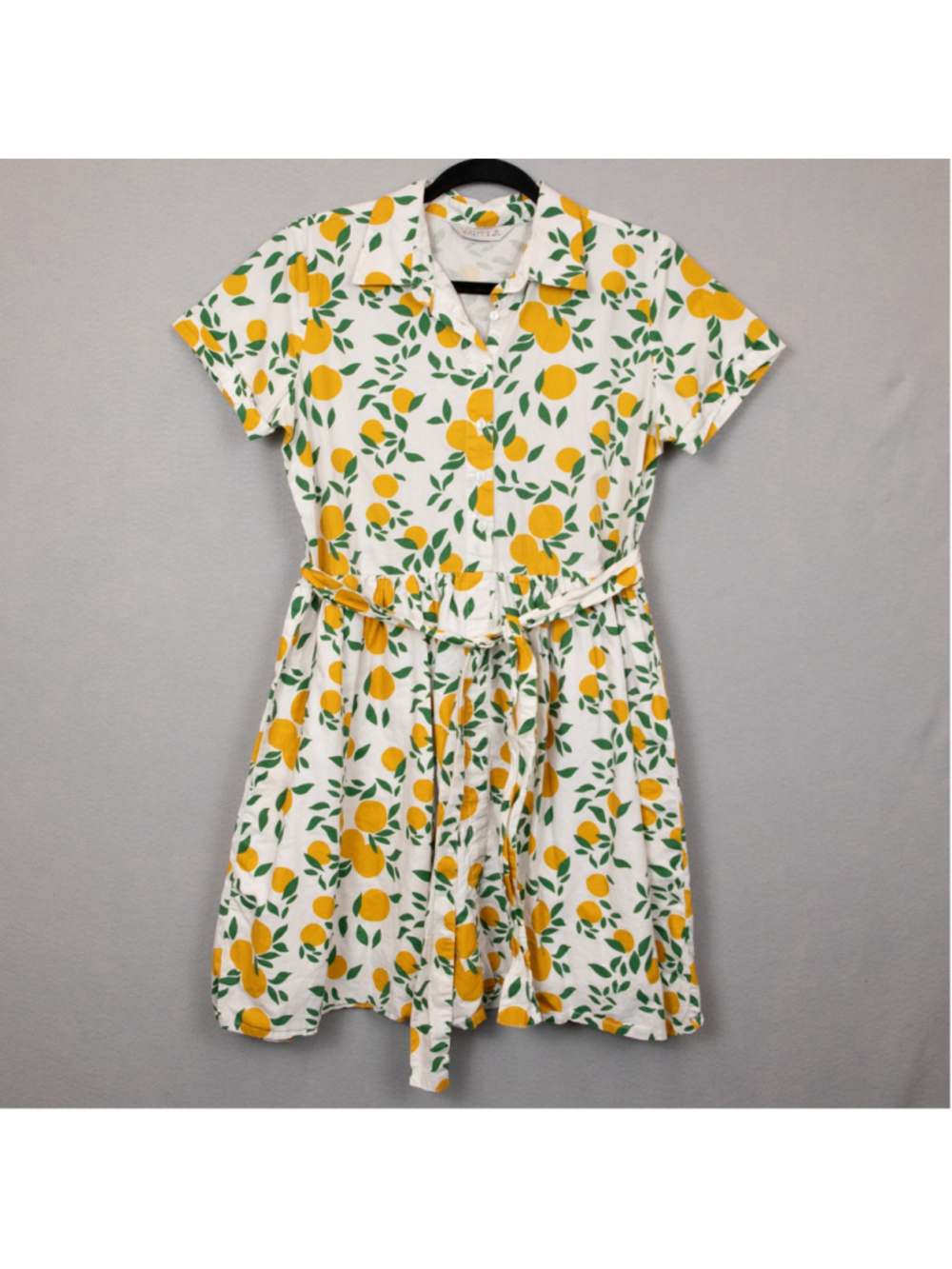 Compania Fantastica lemon print fit-n-flare cotton dress-M